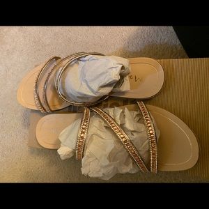 Rose gold jeweled sandals